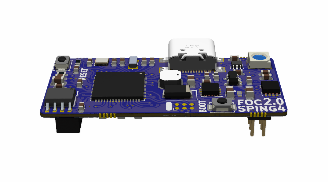 Render of the modular STSPIN32G4 MCU format version 2